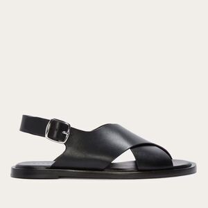 Everlane City Crossover Sandal Black Leather Minimalist Size 9